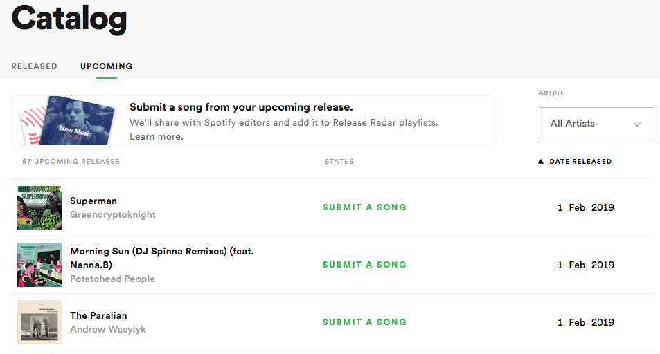 spotify playlist submission
